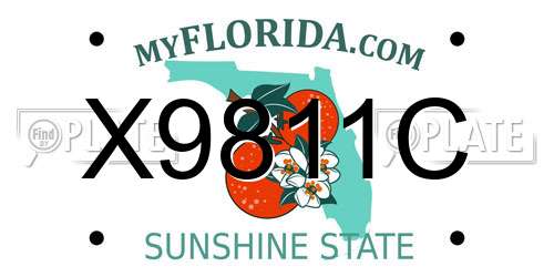 X9811C Florida License Plate