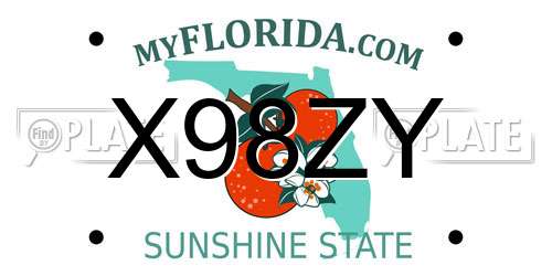 X98ZY Florida License Plate