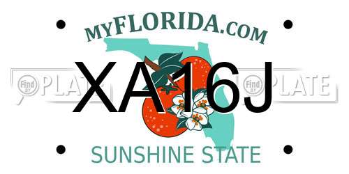 XA16J Florida License Plate
