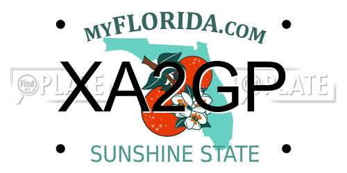XA2GP Florida License Plate