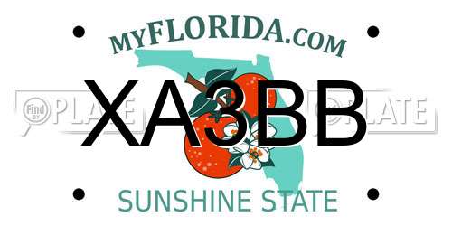 XA3BB Florida License Plate