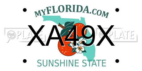 XA49X Florida License Plate