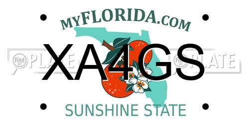 XA4GS Florida License Plate