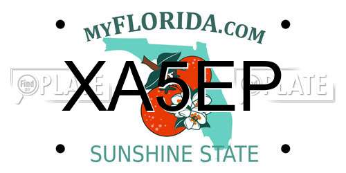 XA5EP Florida License Plate
