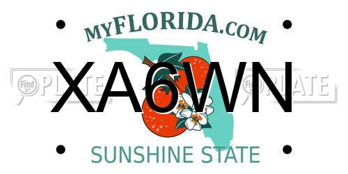 XA6WN Florida License Plate