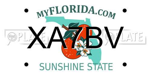 XA7BV Florida License Plate