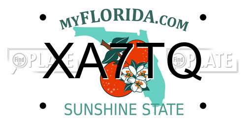 XA7TQ Florida License Plate