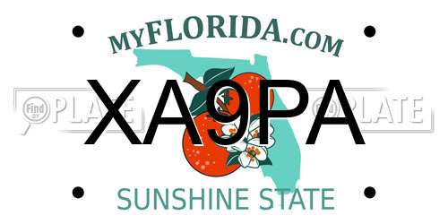 XA9PA Florida License Plate