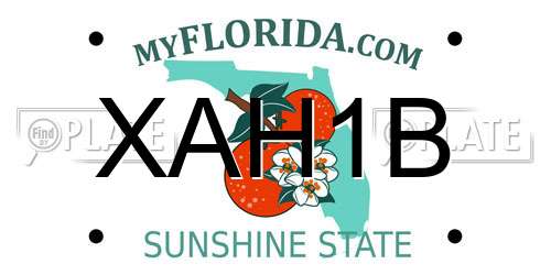 XAH1B Florida License Plate