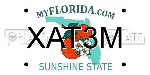 XAT3M Florida License Plate