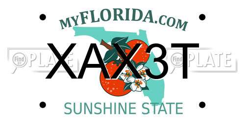 XAX3T Florida License Plate