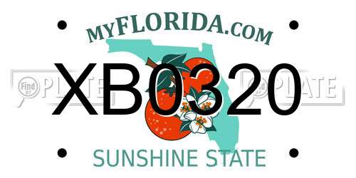 XB0320 Florida License Plate