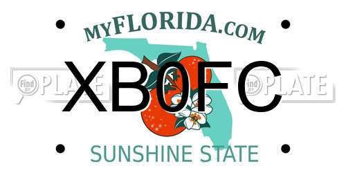XB0FC Florida License Plate