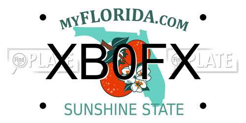 XB0FX Florida License Plate