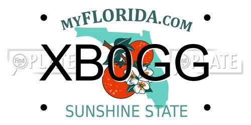 XB0GG Florida License Plate