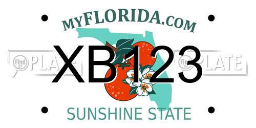 XB123 Florida License Plate