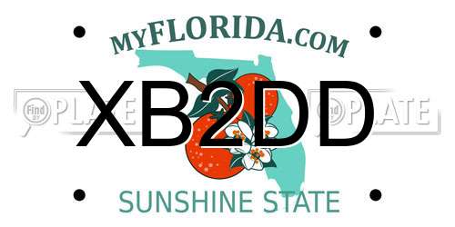 XB2DD Florida License Plate