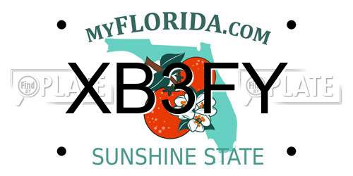 XB3FY Florida License Plate