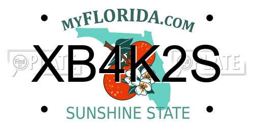 XB4K2S Florida License Plate
