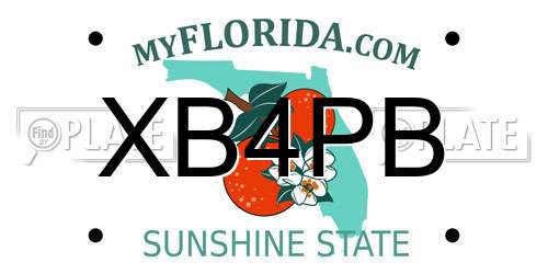 XB4PB Florida License Plate