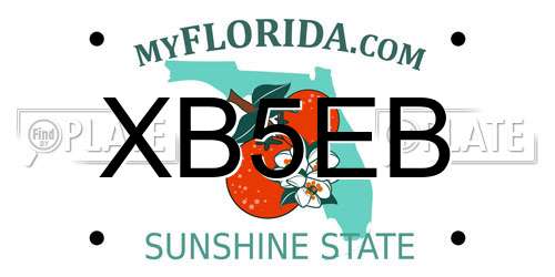 XB5EB Florida License Plate