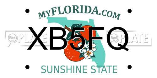 XB5FQ Florida License Plate