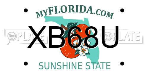 XB68U Florida License Plate
