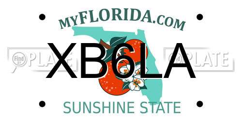 XB6LA Florida License Plate