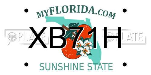 XB71H Florida License Plate