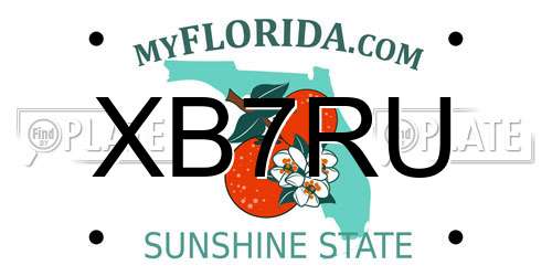 XB7RU Florida License Plate