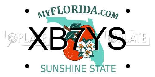 XB7YS Florida License Plate