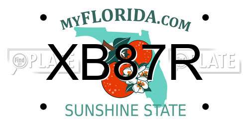 XB87R Florida License Plate