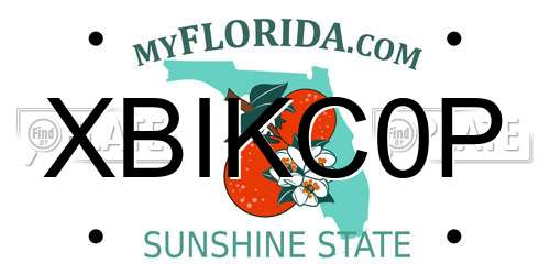 XBIKC0P Florida License Plate