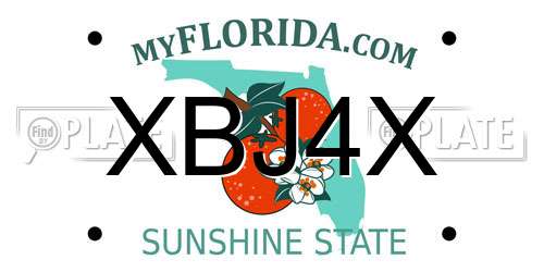XBJ4X Florida License Plate