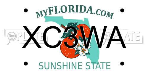 XC3WA Florida License Plate