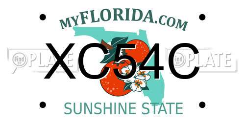 XC54C Florida License Plate