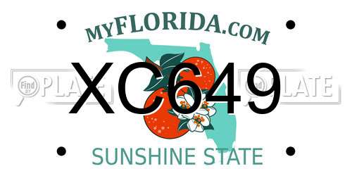XC649 Florida License Plate