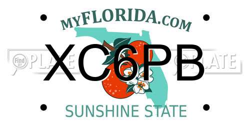 XC6PB Florida License Plate