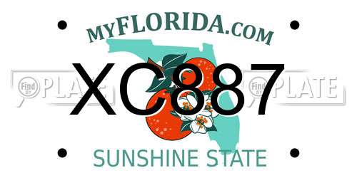 XC887 Florida License Plate