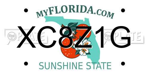 XC8Z1G Florida License Plate