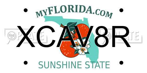 XCAV8R Florida License Plate
