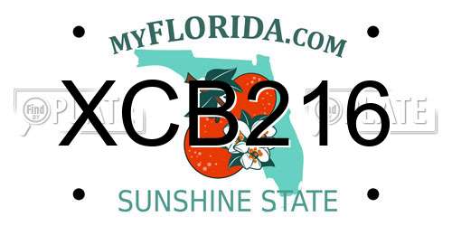 XCB216 Florida License Plate