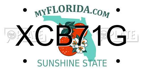 XCB71G Florida License Plate