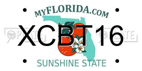 XCBT16 Florida License Plate