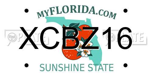 XCBZ16 Florida License Plate
