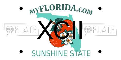 XCII Florida License Plate