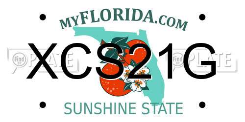 XCS21G Florida License Plate