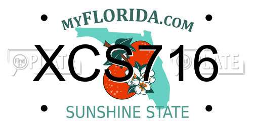 XCS716 Florida License Plate
