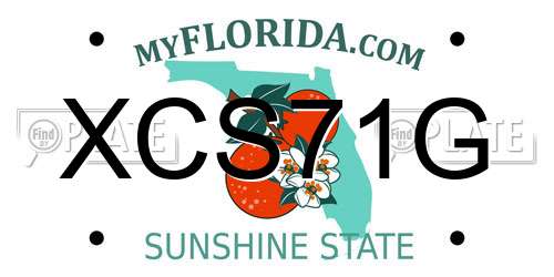 XCS71G Florida License Plate