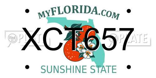 XCT657 Florida License Plate
